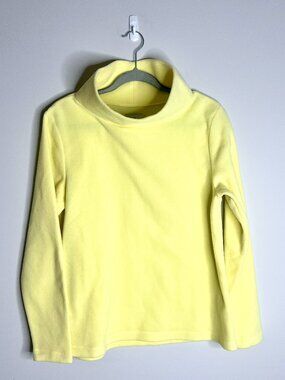 Dudley Stephens Park Slope Fleece Turtleneck Funnel Neck in Lemon Preppy Sz L